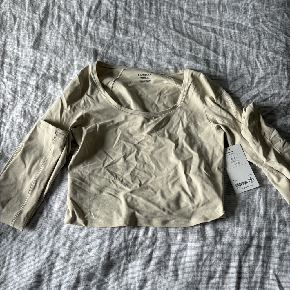 Athleta Cream Transcend Long Sleeve